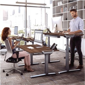 Buy fellowes levado height adjustable desk walnut - 1800mm online in Australia