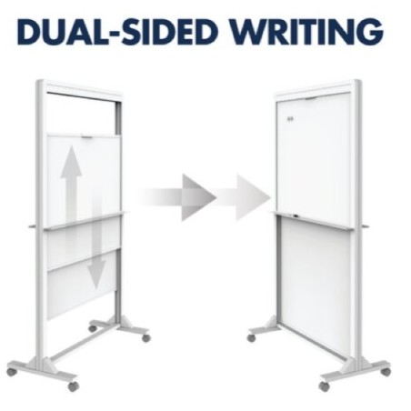 Buy quartet motion dual-track mobile magnetic dry-erase easel ecm4068dt 1028x1727mm online in Australia