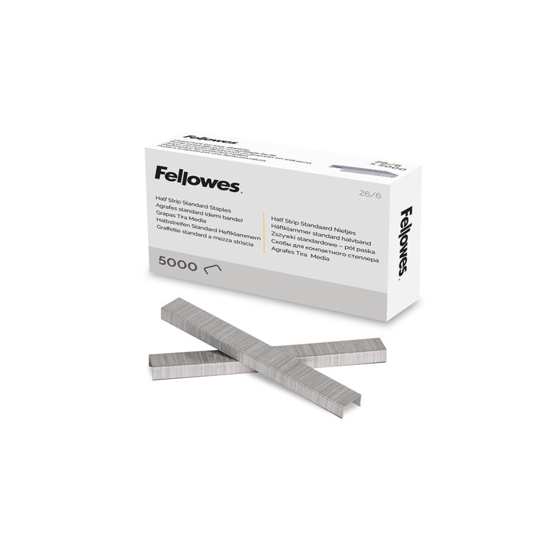 Fellowes 5117601 26/6 (No. 56) Half Strip Box of 5000 Staples Fellowes 5117601 26/6 (No. 56) Half Strip Box of 5000 Staples
